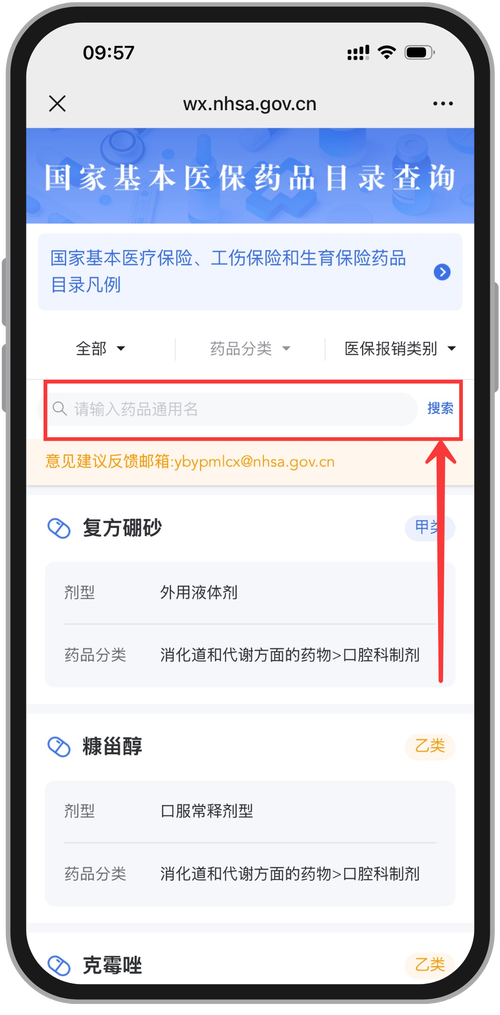 手机查询医保目录